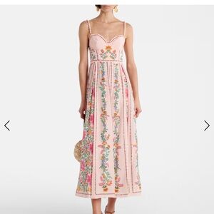 Farm Rio Pink Floral Embroidered Maxi Dress